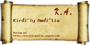Király Amália névjegykártya